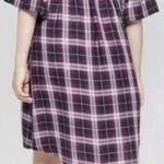 Isabel Maternity  Purple Plaid Button Shirt Dress Womens M Knee Length Preppy Photo 1