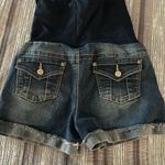 Haute Mama Maternity Denim Full Panel Shorts Size Med EUC #4730 Blue Photo 3