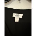 Loft EUC $98 Ann Taylor Petites Bow Shoulder V Neck Pleated Black Dress Size 4P Photo 3