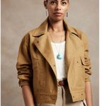 Banana Republic  Women’s Minimalist  Amelia Linen Flight Jacket  Tan  Large Photo 0