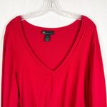 Lane Bryant  Plus Size 26 28W Sweater Pullover Red V Neck Long‎ Sleeve Knit 1237 Photo 2