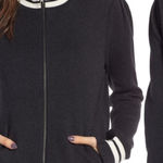 Treasure & Bond  Small‎ Ruffle Trim Cardigan Track Jacket Charcoal Gray No… Photo 0