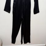 AREA NYC NWT Cassidy Black Silk Satin Crossover Front Jumpsuit Size 4 Photo 10
