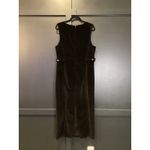 Eddie Bauer vintage Velvet feel cotton Sleeveless Black shift midi Dress 14 Photo 2