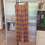We Wore What ππ Plaid Print Smocked Mesh Pants ~ Swimsuit Coverup Large L NWT Photo 6