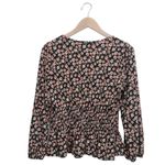 Good Luck Gem Large  Floral Peplum Scoop Neck Top Blouse Photo 3