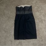 Loft NWT Ann Taylor  Dress Sz 12 Tall Black Eyelet Strapless Cocktail Party Dress Photo 7