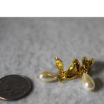 Source Unknown NWOT Wedding Bridal Party Teardrop Faux Pearl Gold Tone 1.5" Clip On Earrings Photo 2