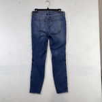 Band of Gypsies Lola Skinny Ankle Jeans Womens 29 Blue Denim Raw Hem Embroidered Photo 2