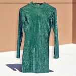 ZARA  Women Mini Green Sequin Dress NWT Photo 5