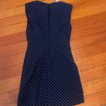 Mango Navy Pinstripe Mini Dress Photo 5
