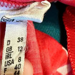 Vintage Hauber Sporting Life Floral Button Front & Back Germany Size 8 Red Photo 6