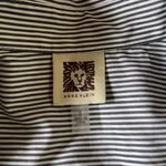 Anne Klein Black & White Striped Button-down Shirt Photo 6
