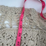 Natural Life  Duster Crochet Open Knit Cardigan Sweater Cream Boho L/XL Photo 8