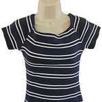 ASTR  The Label Women's Blue & White Horizontal Striped Mini Dress - Size Medium Photo 3