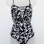 Maaji Reversible Cow Print One Piece Swimsuit Black White Sz Medium Western NWT Photo 0