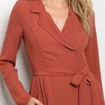 Style Rack Rust Asymmetrical Wrap Dress L Photo 2