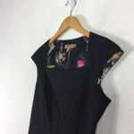 Ted Baker Black Cap Sleeve Wool Sheath Pencil Square Neck Mini Dress Small Photo 5