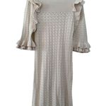 HAPPY X NATURE RUFFLE IVORY WHITE SWEATER DRESS L Size L Photo 4