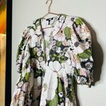 Maje Rafleur Large Floral Print Mini Puff Sleeve Baby Doll Mini Dress Size 40 Photo 7