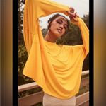 Free People FP Movement Runner Up Long Sleeve Oversized Slouchy Tee Marigold M Yellow Size M Photo 1