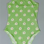 Green Daisy Flower Floral Tank Top Bodysuit Onesie Shirt Blouse Size XS 🌸 Photo 0