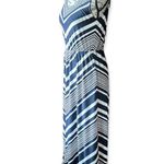 Market & Spruce Womens Sleeveless Striped Blue And White Maxi M Photo 1