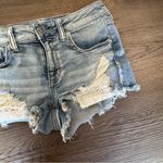 American Eagle  Shortie Lace Patch Denim‎ Shorts (Size 4) Photo 1