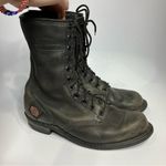 Vintage Harley Davidson dark gray leather motorcycle boots women’s size 9‎ Photo 1