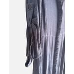 Woman Within Size 14W Blue Button-Front Maxi Dress Roll-Tab Sleeves Photo 8