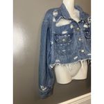 Highway Jeans  Jacket Womens 2X Distressed Cropped Raw Hem Trucker VD703E1MCK Photo 1