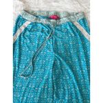 Catherine Malandrino Lounge Pants Drawstring Blue Patterned Boho Photo 2