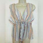 MINKPINK Mahi Drawstring Top Size Large NWT 100% Cotton/Viscose Photo 1