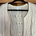 Garnet Hill  Longline Duster Wool Chunky Cable Knit Cardigan Sweater Size XXL Photo 1