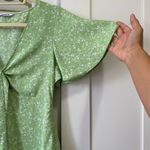 ZARA floral print Green V-Neck mini Dress - Size M Photo 7