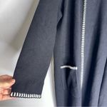 Magaschoni  Sweater Jacket Open Front Black White Trim‎ Long Midi Blazer Women 1X Photo 4