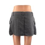 NEW Garage Women's Gray Mid Waist Utility Cargo Denim Jean Skirt Skort Size S Photo 3