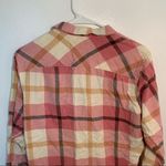Urban Outfitters Dustin Flannel Button Down Shirt Light Pink Plaid Photo 9
