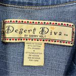 Desert Diva by Sherry Holt Vintage 90s Cotton Denim Maxi Dress Belted Western M Blue Size M Photo 8