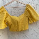 Lost + Wander Lace up cropped yellow top 
Size M
Short sleeve Photo 4