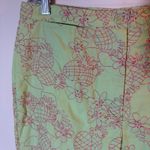 Lilly Pulitzer Vintage Cropped Pants Green Pink Pineapple Floral Size 10 Photo 3