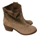 Dolce Vite‎ Suede Ankle Bootie Boots Women’s Size 7 Boho Western Hippie Tan Photo 0