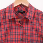 J Crew Red Blue Plaid Popover Tunic Top Womens Western Country Preppy Size 4 Photo 1