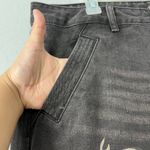 Emmiol Washed Heart Pattern Cargo Jeans, Faded Black, L Black Size 34 Photo 2