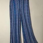 MOSSIMO Stretch Batik Print Striped Wide Leg Pants Trousers Size XS Blue Photo 1