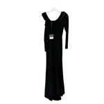 Mac Duggal 26595 Drop Shoulder Black Draped Gown 0 NEW Photo 2