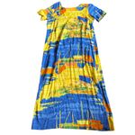 Jams World Low Tide Beach Sailboat Boat Print Dress Maxi Short Sleeve Sz Medium Photo 6