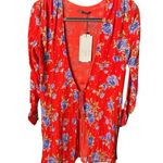 ZARA Red Floral Wrap Dress Photo 5
