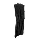 Vince Sleeveless Midi Cargo Dress XS Linen Blend Utility Drawstring Waist Black Photo 3