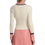 Alice + Olivia Women’s Cream and Pink Colorblocked Wool Blend Knit Top Photo 2